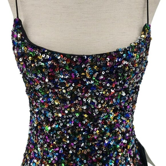 NWT B. Smart Sequin Multicolor Backless Fitted Party Dress Juniors 5 - Picture 2 of 12